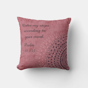 Bestellen Sie meine Schritte Psalm 119 Rust Doily Kissen