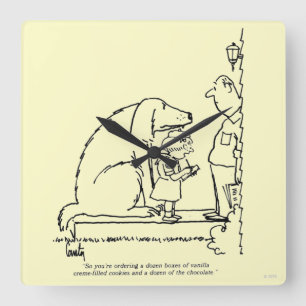 Bestellenplätzchen Quadratische Wanduhr
