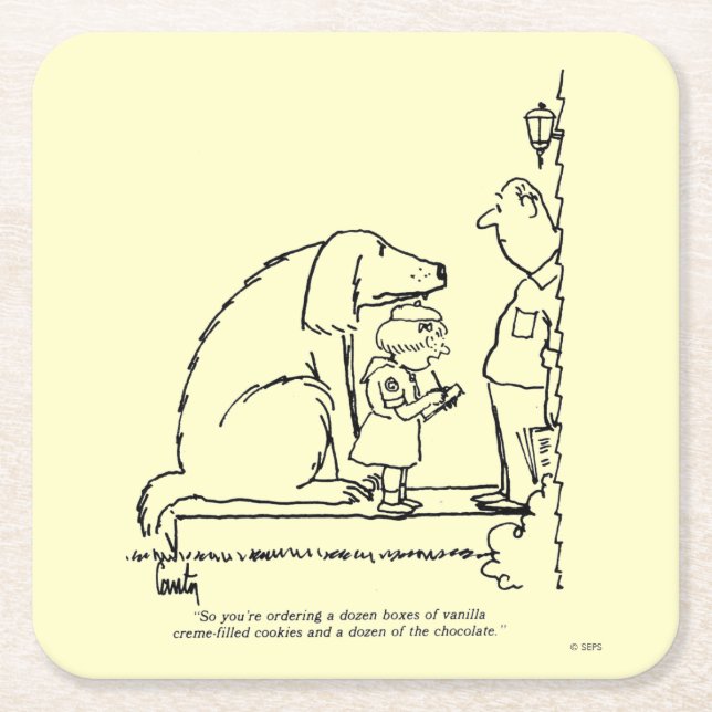 Bestellenplätzchen Rechteckiger Pappuntersetzer (Vorderseite)