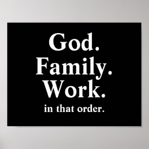 Bestellung "God Family Work" Poster