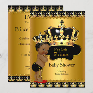 Bestellung Prinz Baby Shower Rot Schwarz Gold Einladung