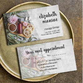 Bestellungskarte des Massagetherapeuten Terminkarte