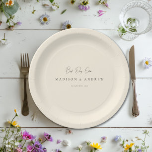 BESTEN TAG ALLEMAL! Moderne Minimalistische Beige Pappteller