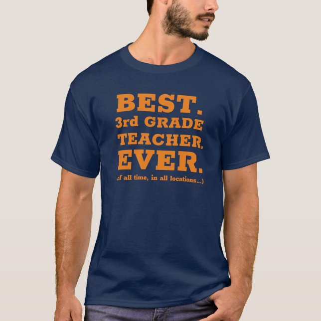 Bester 3. Klasse Lehrer je T - Shirt (Vorderseite)