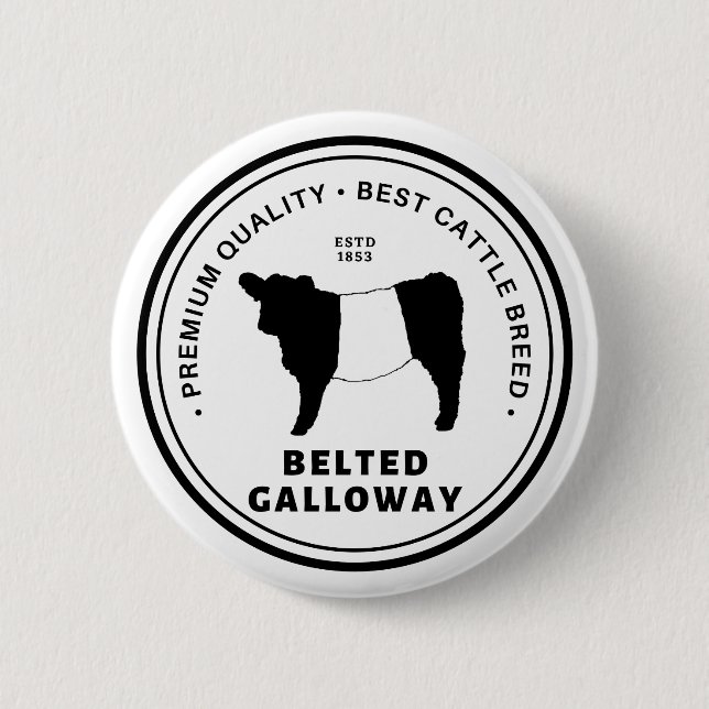 Bester Abzeichen für die Rasse Belted Galloway Rin Button (Vorderseite)