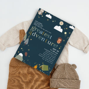 Bester Adventure Boy Navy Baby Shower Gold Folieneinladung