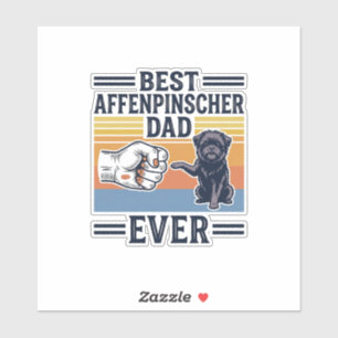 Bester Affenpinscher-Vater überhaupt Vintage-Hund- Aufkleber