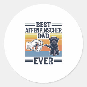 Bester Affenpinscher-Vater überhaupt Vintage-Hund- Runder Aufkleber