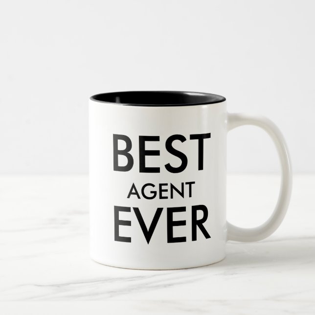 Bester Agent je | Office-Geschenk zum Personalisie Zweifarbige Tasse (Rechts)