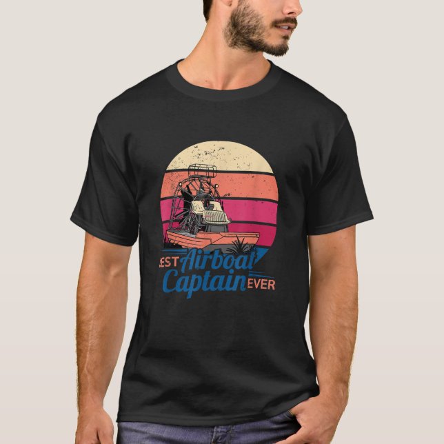 Bester Airboat Kapitän Ever Florida Everglades Vin T-Shirt (Vorderseite)