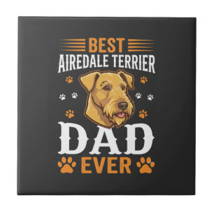 Bester Airedale-Terrier-Vater überhaupt Hundeliebh Fliese