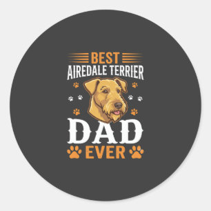 Bester Airedale-Terrier-Vater überhaupt Hundeliebh Runder Aufkleber