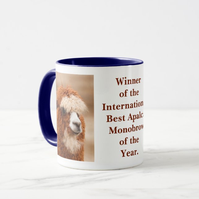 Bester Alpaka-Mono-Brauen Tasse (Vorderseite Links)