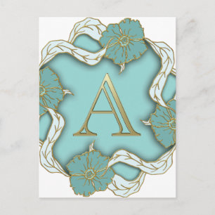 Bester Alphabet Letter Initial Monogram Background Postkarte