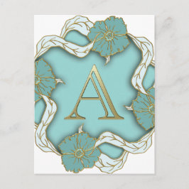 Bester Alphabet Letter Initial Monogram Background Postkarte