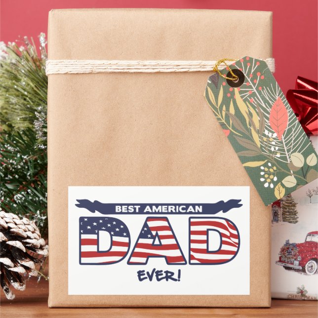 Bester American Dad Ever Rechteckiger Aufkleber (Feiertag)