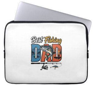 Bester Angelnden Vater Vintage Gravur Shirt Design Laptopschutzhülle