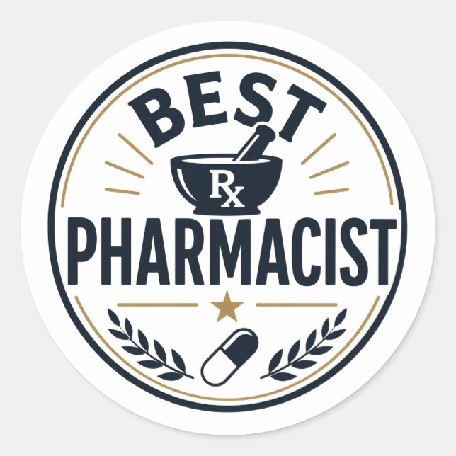 Bester Apotheker Runder Aufkleber (Vorderseite)