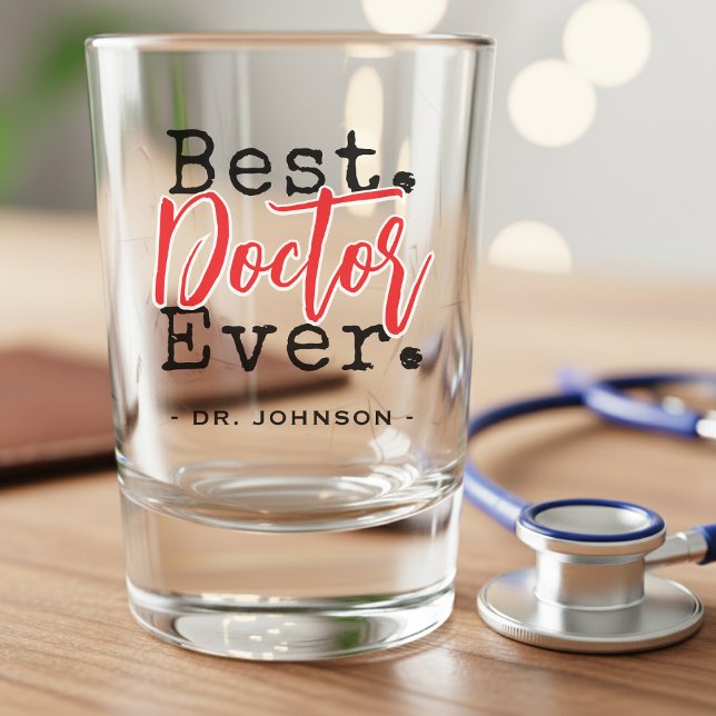 Bester Arzt Aller Zeiten Rot Schnapsglas (Best Doctor Ever Shot Glass)