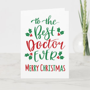 Bester Arzt je frohe Weihnachts-Typografie Karte
