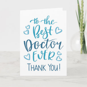 Bester Arzt je Vielen Dank für Typografie in blau Karte