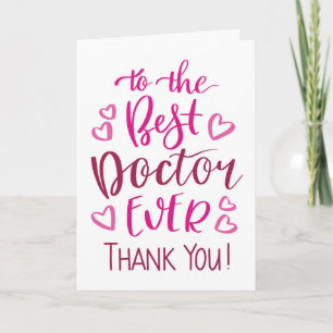Bester Arzt überhaupt Danke Typografie in Rosa Karte