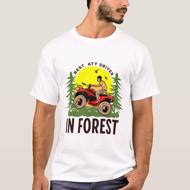 Bester ATV-Fahrer im Wald T-Shirt (Vorderseite)