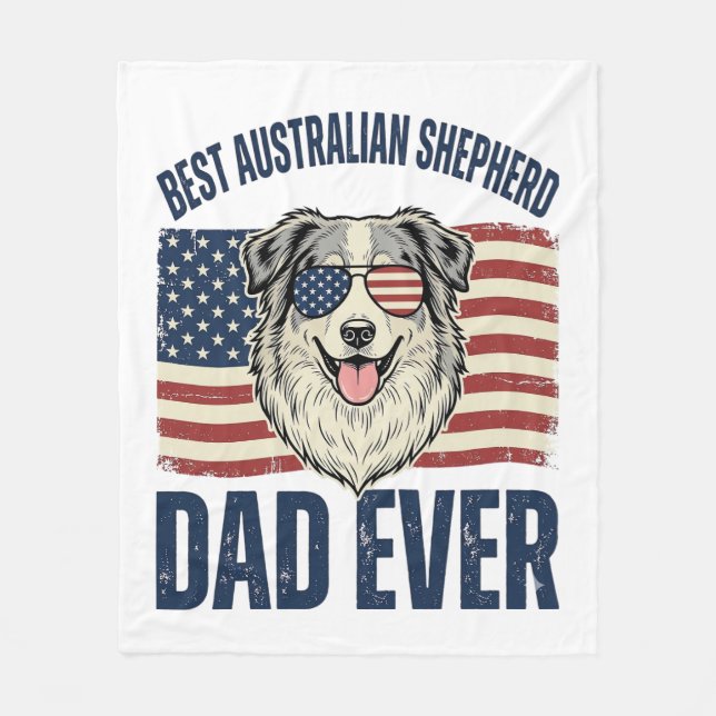 Bester Australian Shepherd Vater überhaupt Patriot Fleecedecke (Vorderseite)