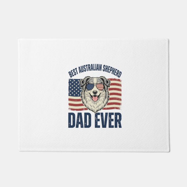 Bester Australian Shepherd Vater überhaupt Patriot Fußmatte (Vorderseite)