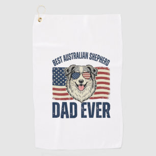 Bester Australian Shepherd Vater überhaupt Patriot Golfhandtuch