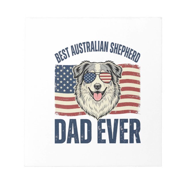 Bester Australian Shepherd Vater überhaupt Patriot Notizblock (Vorderseite)