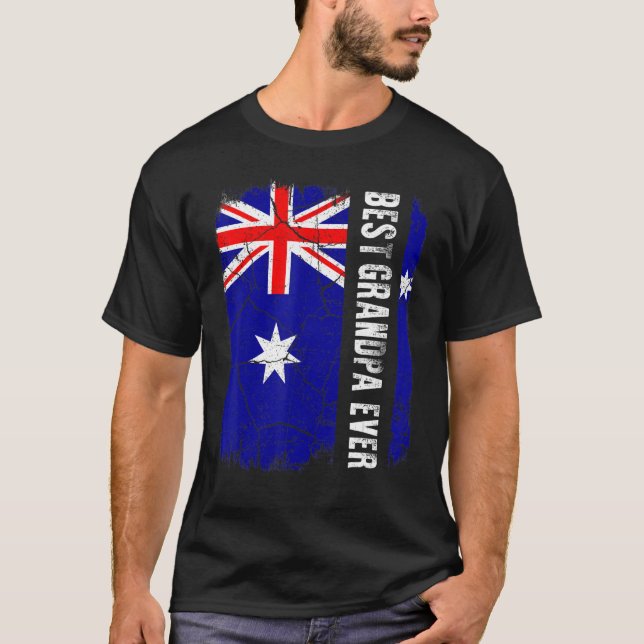 Bester australischer Großvater je Australier Flagg T-Shirt (Vorderseite)