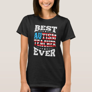 Bester Autismus-Lehrer 4. vierter Juli USA Amerika T-Shirt