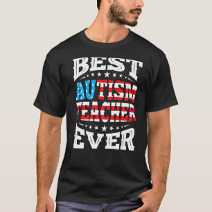 Bester Autismus-Lehrer 4. vierter Juli USA Amerika T-Shirt