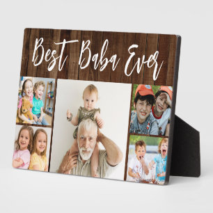 Bester Baba Aller Zeiten Enkel 5 Foto-Collage Holz Fotoplatte