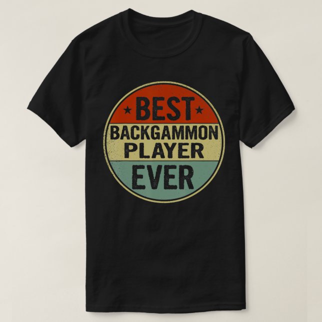 Bester Backgammon Player je Retro Style Coole Gebu T-Shirt (Design vorne)