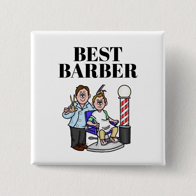 Bester Barberknopf - Frisur kürzen Button (Vorderseite)