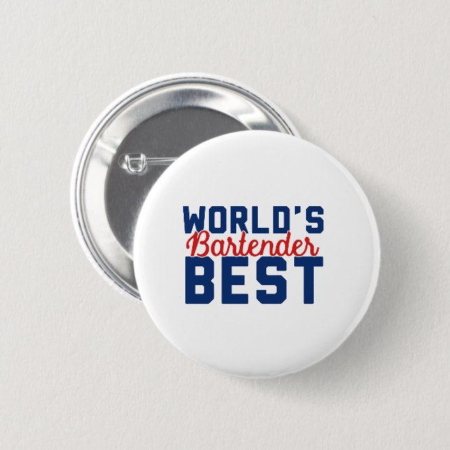 Bester Barkeeper der Welt Button (Vorne & Hinten)