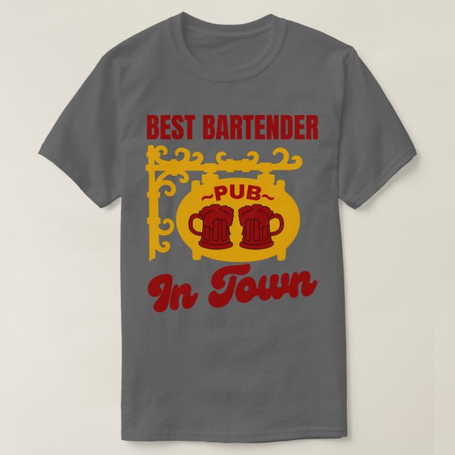Bester Barkeeper in der Stadt T-Shirt (Design vorne)