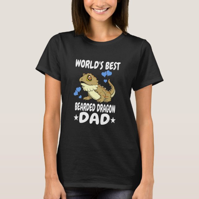 Bester Bartagamen-Vater der Welt Echse T-Shirt (Vorderseite)