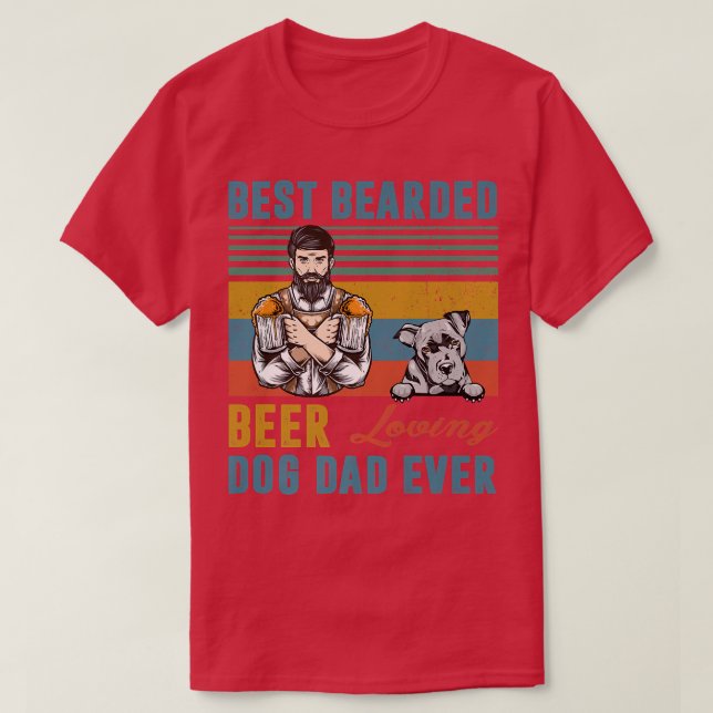 Bester Bartbeer Liebling Hunde Vater je Grube Bull T-Shirt (Design vorne)