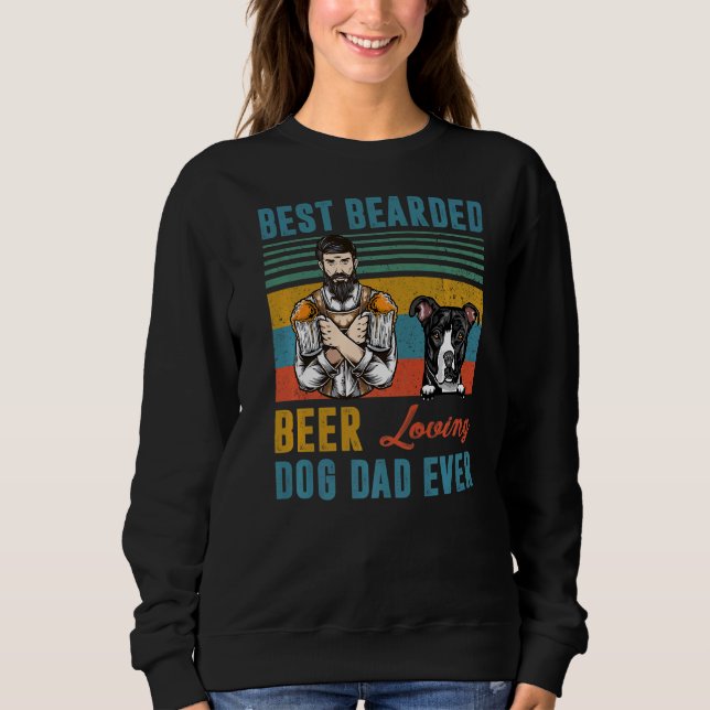 Bester Bartbeer Liebling Vater je Pit Bull Pup Sweatshirt (Vorderseite)