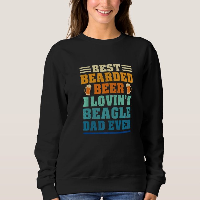 Bester bärtiger Bier liebender Beagle-Vater Lustig Sweatshirt (Vorderseite)