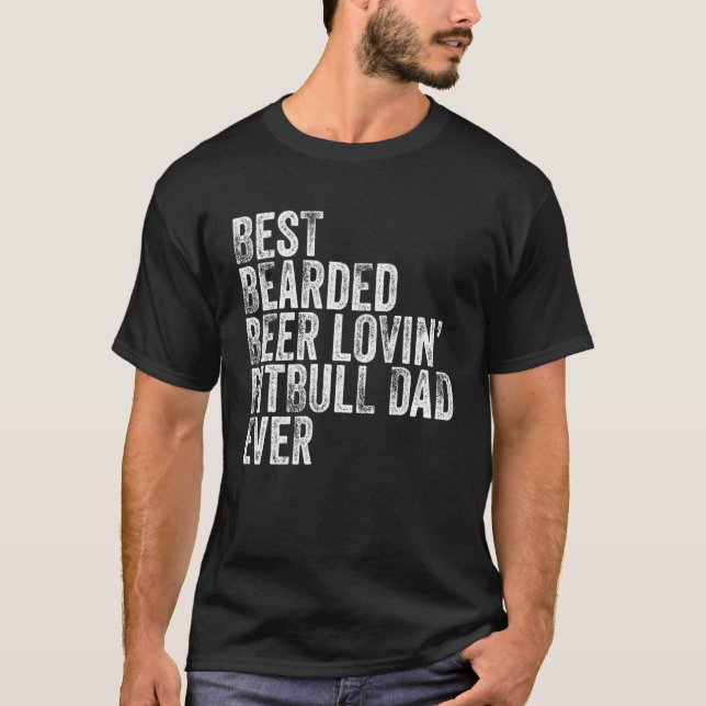 Bester bärtiger Bier liebender Pitbull-Vater-Haust T-Shirt (Vorderseite)