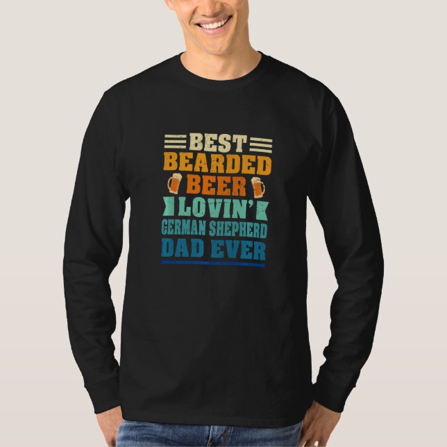 Bester bärtiger bierliebender Deutscher-Schaferhun T-Shirt (Vorderseite)