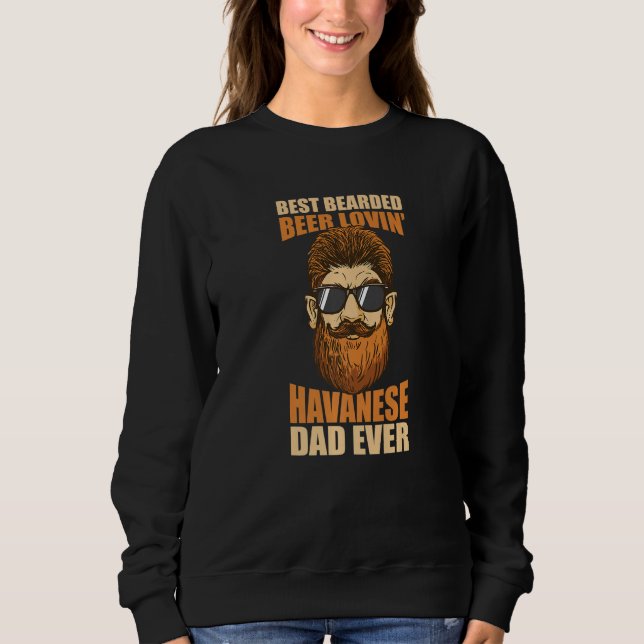 Bester bärtiger Havanese-Vater, der Bier liebt, zu Sweatshirt (Vorderseite)