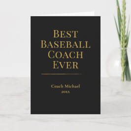 Bester Baseball-Trainer überhaupt Elegant Schwarz Dankeskarte