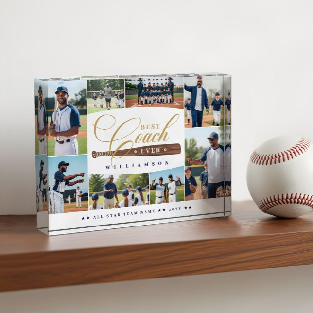 Bester Baseball-Trainer überhaupt Team-Sport-Fotoc Fotoblock (Best Baseball Coach Ever Team Sports Photo Collage)