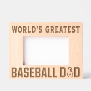 Bester Baseball-Vater der Welt Geätzte Rahmen