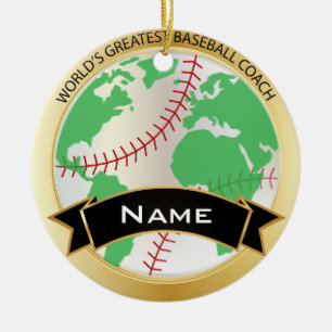 Bester Baseballcoach der Welt DIY-Text Keramikornament
